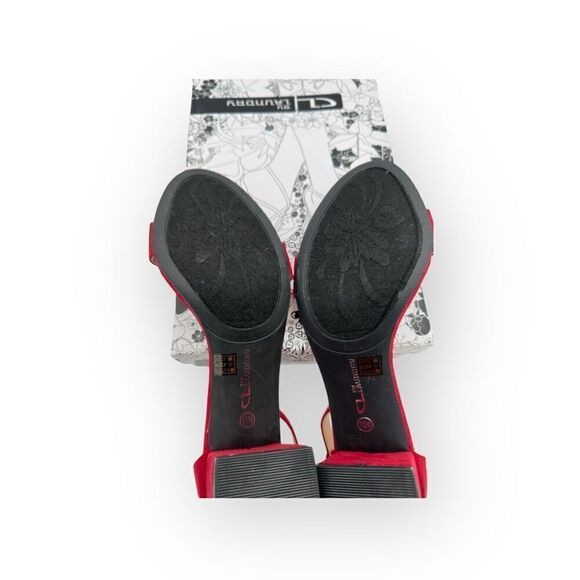 NWT CL By Laundry Womens Jody Super Suede Sandals Ruby Red Size 10M - Picture 12 of 14